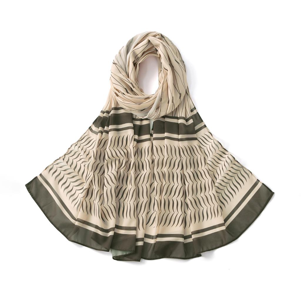 Arab Chiffon Scarf Women Muslim Hijab Islamic Scarves Shawl Printed Arab Long Prayer Scarf Breathable Uae Plaid Long Scarf