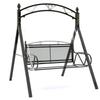 Wrought Iron Hanging Chair: Double Swing for Kids and Adults, Indoor & Outdoor Use, Ideal for Balcony or Courtyard.