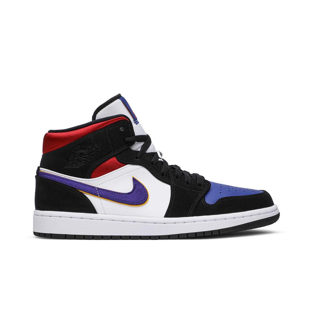 Air Jordan 1 Mid SE 'Rivals' (Unisex) Field Purple / White-Gym Red Vintage Basketball Shoes 852542 005