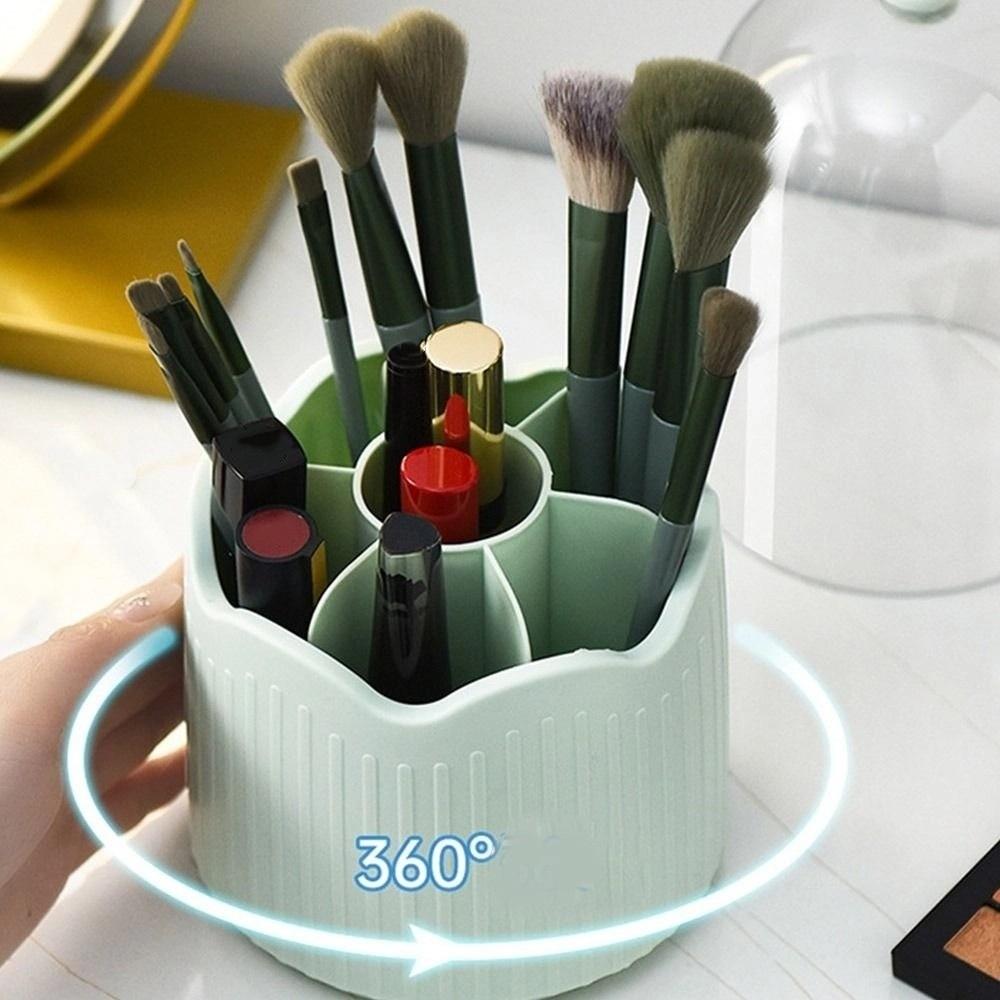 Detachable Rotatable Makeup Brush Box Dust-proof Desktop Makeup Organizer Lipstick Eyebrow