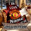 Custom Name Personalized Manchester Football F.C Print Blankets, Home Decor, Bedroom, Sofa, Camping, Couch, Gifts for Birthday Christmas