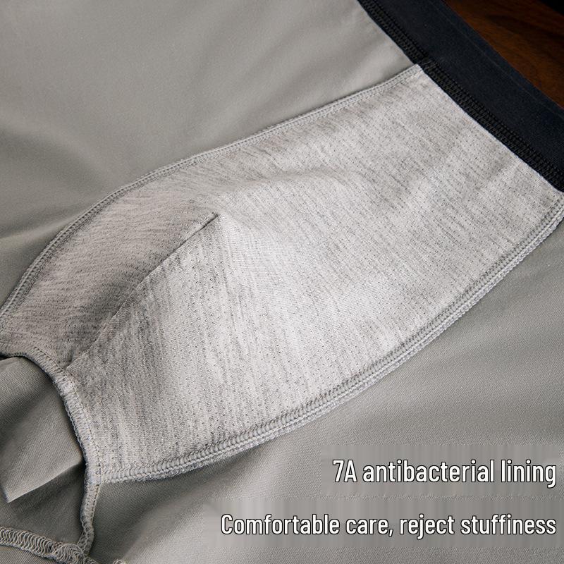 Men's Trendy Mid-Waist Flat-Leg Printed Underwear - Comfortable 60s Tight-Knit Pima Cotton for Teens