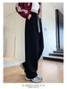 Gray Wide-Leg Sweatpants for Women - High-Waisted, Narrow Straight-Leg, Spring & Autumn 2025 Casual Style