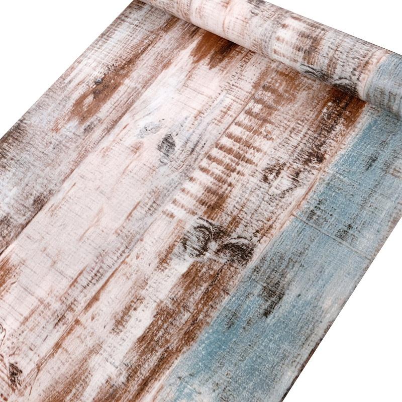 45cm Pvc Decoration for Bedroom Furniture Background Decorative Waterproof Wall Stickers Retro Wood Grain Modern Home Decoration