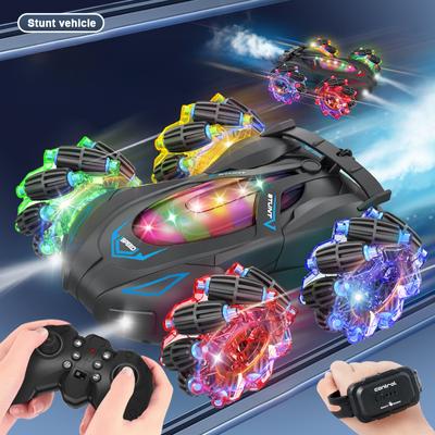 RC Cars Gesture Sensing Stunt Car, 360° Rotating Remote Control Car with Cool Light and Music, Spray Drift Hand Controlled Car, 2.4Ghz RC Car,