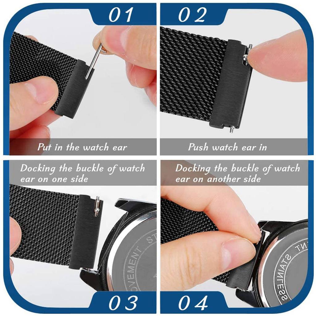 20mm For Samsung Galaxy Watch 5 40mm/44mm/Watch 5 Pro 45mm Milanese Smart Watch Band Metal Wrist Strap with Magnetic Buckle