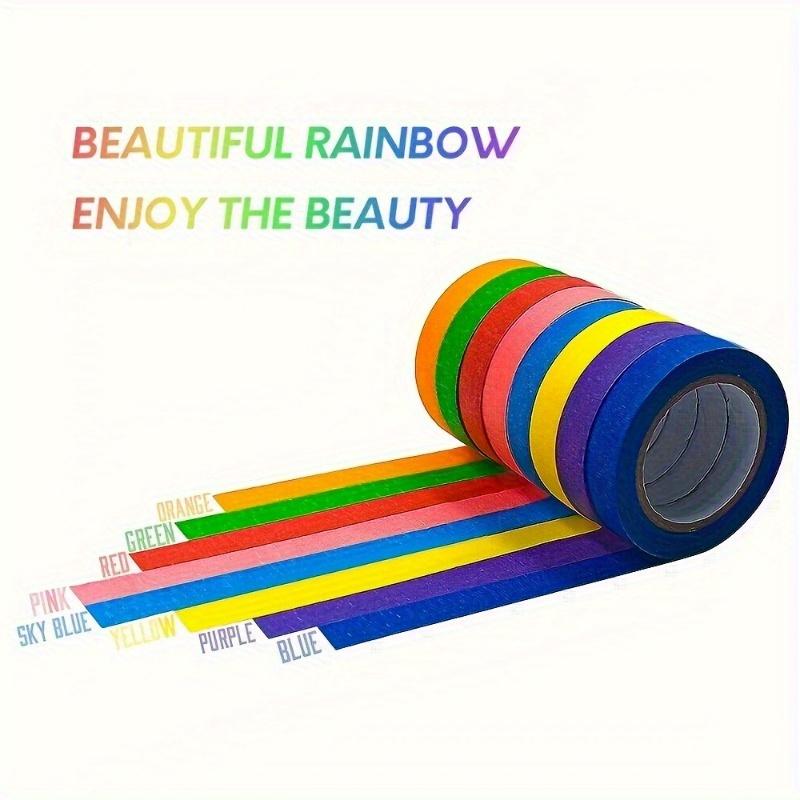 12/24pcs Colorful Masking Tape - Painter's Tape, Rainbow Rolls, Perfect for Handcrafting, Label Making, and DIY Decorations
