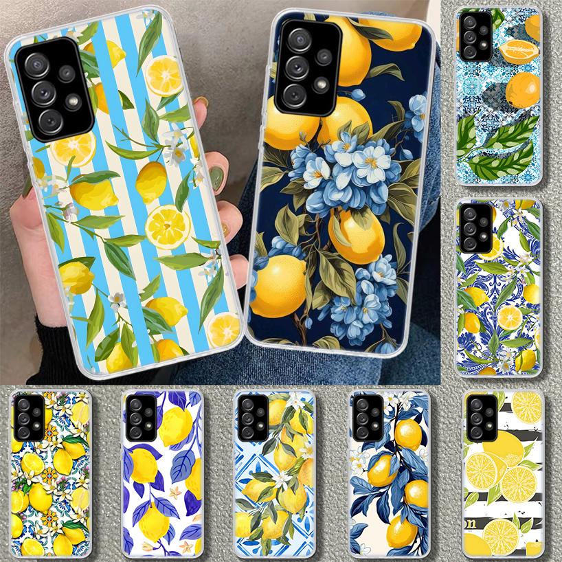 Citrus Limon Linnaeus Phone Case Cover for Samsung Galaxy A12 A22 A32 A52 A72 A02S A51 A50S A31 A20S A10S Note 20 Ultra 10 Plus
