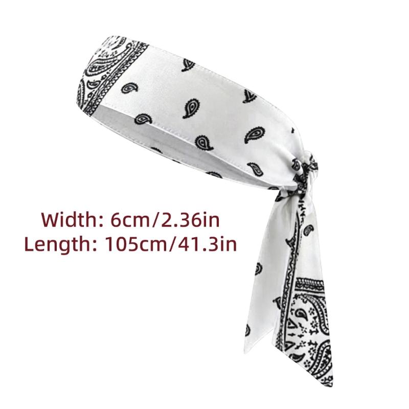 Printed Workout Headband Elastic Tie Wrap Women Men Running Cycling Hair Control with Soft Fabric Wear