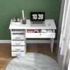 Modern Desk, 5 Drawers, 1 Open Compartment, Lockable, 110 x 50 x 76 cm, White