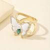 Rhinestone Butterfly Scarf Ring Women T-shirt Tie Clip Shawl Silk Scarves Ring