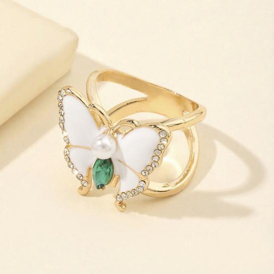 Rhinestone Butterfly Scarf Ring Women T-shirt Tie Clip Shawl Silk Scarves Ring