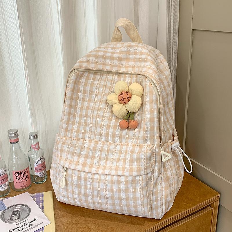 Japanese Ins Campus Forest Plaid Backpack for Girls  Middle School Girls High School Students  Lightweight School Bags  Versatile Backpacks
