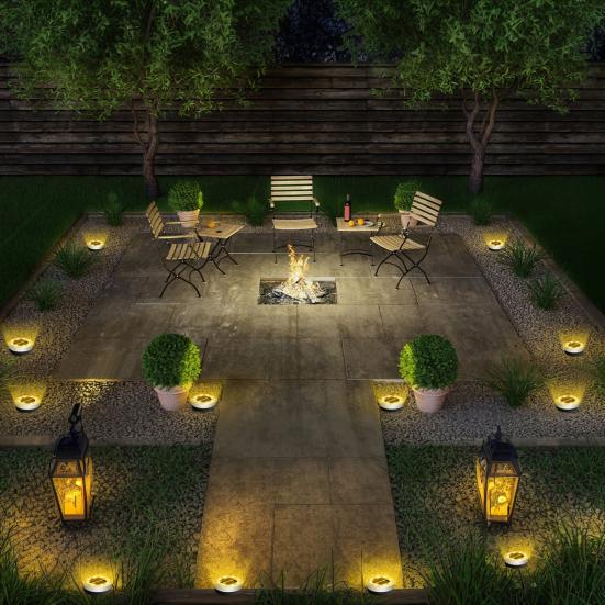 Solar Powered Garden Lights Underground Pathway Lighting for Yard Waterproof Decorative Landscape Lamp for Lawn Walkway Driveway Outdoor Lighting