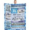 Soft Warm Blue Flannel Blanket - 18th Birthday Gift | Cozy Nap Throw for Sofa/Bed | Ideal Birthday Present