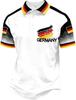 Trendy short-sleeve polo shirt with geometric print, perfect for daily casual wear.