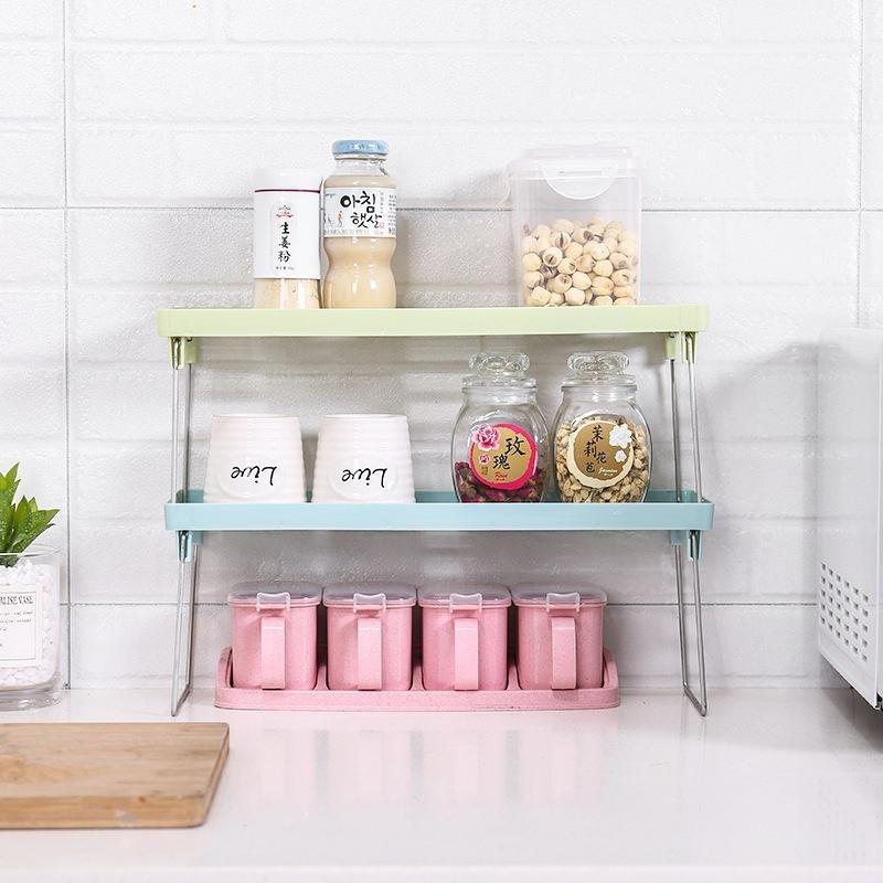 1pc Multifunctional Storage Racks Household Sundries Makeup Organizer Space Saving Kitchen Seasoning Bottle Storage Shelf