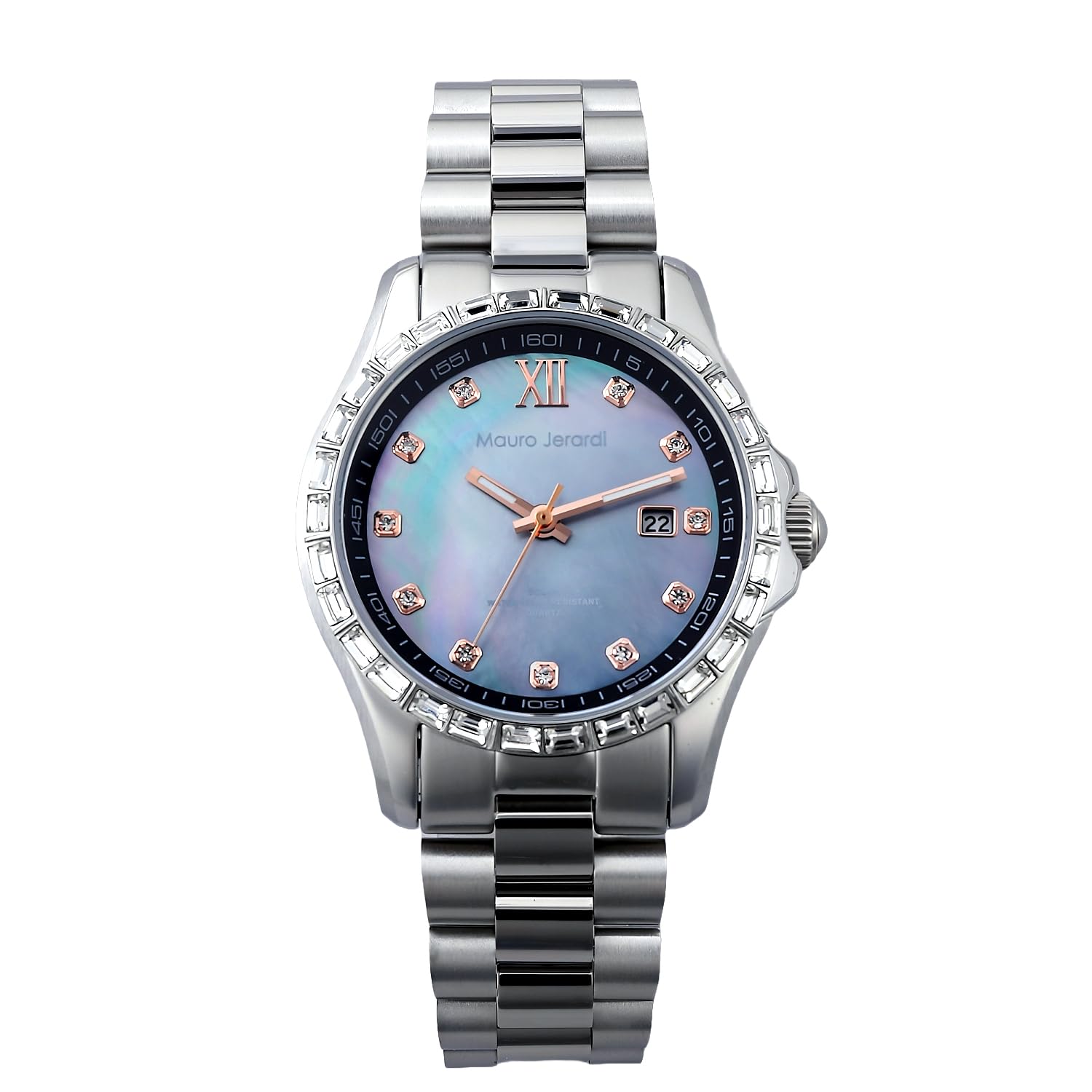 

Солнечные часы водонепроницаемые до 10 ATM, стальной корпус, кристальный безель [Mauro Gerardi] мужские, сталь, (MJ075-1)