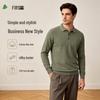 FIRS Men's Cotton-Silk Blend Long Sleeve Business Casual Polo Shirt