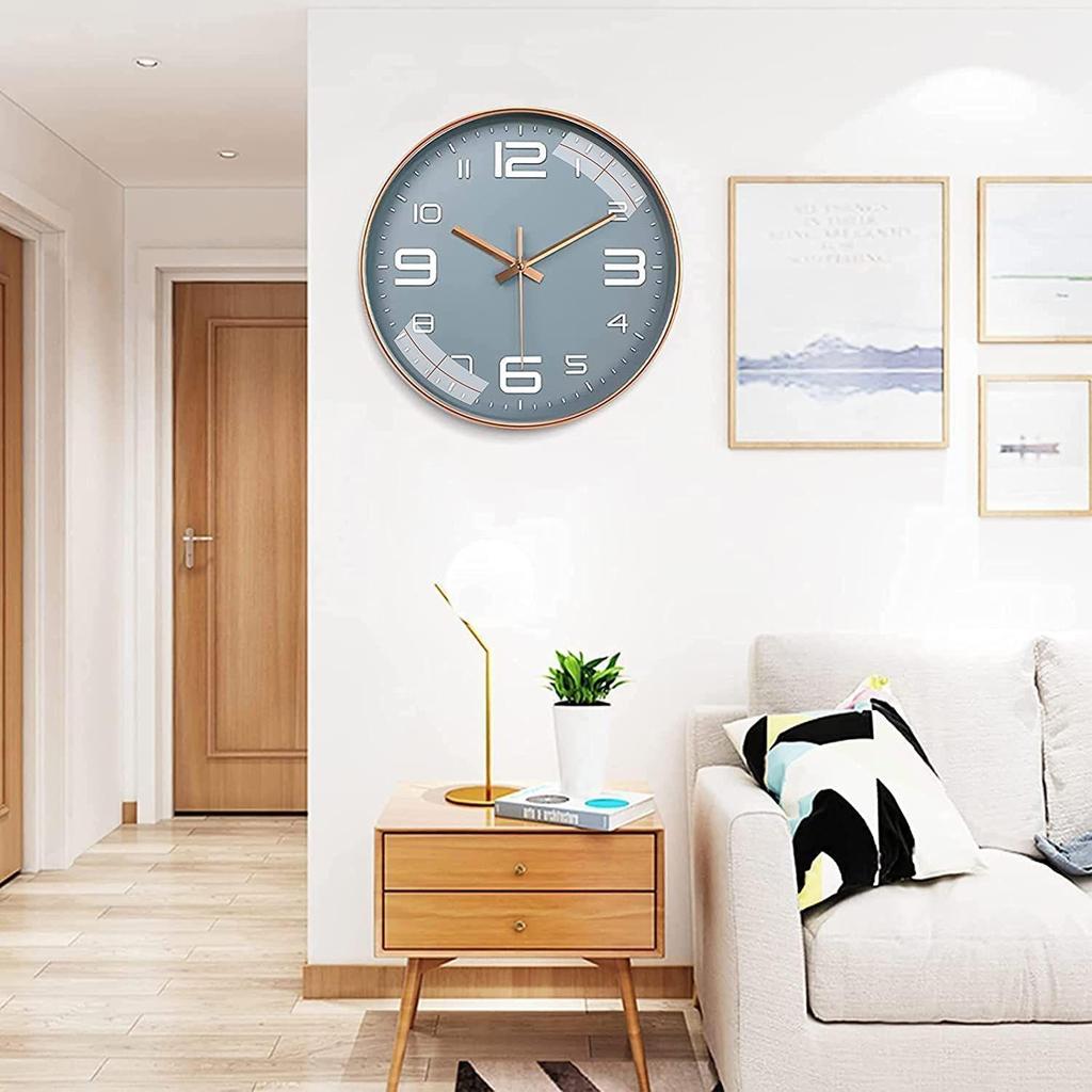 Wall Clock 12" Silent Quartz Decorative Latest Wall Clock Non-Ticking Classic Clock Battery Operated Round Easy To Read for Room/Home