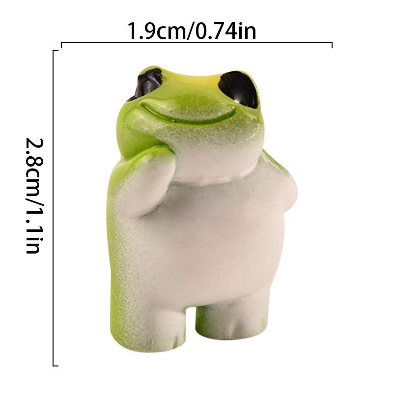  Ornement de grenouille en résine créative: Décor de paysage mignon pour bureau ou voiture