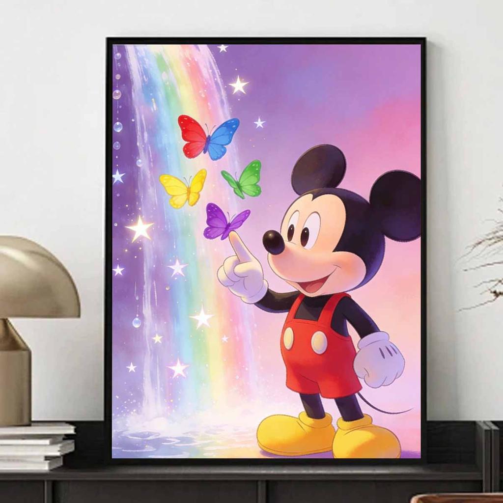 Disney Diamond Paint Mosaic Art Painting Kit Mickey Mouse Rainbow Butterfly Handmade DIY Home Decor
