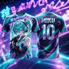 2026 Summer Hatsune Miku Retro Cosplay T-shirt Men's Oversized 3D Printed Short-sleeved Causal Unisex Children's Sports Shirt