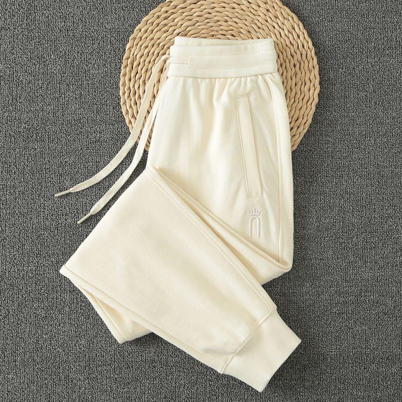 

Спортивные брюки из чистого хлопка женские 2024 новые весенне-осенние хлопковые брюки осенние спортивные штаны женские весенне-осенние железо-серые женские брюки Apricot XL code pants