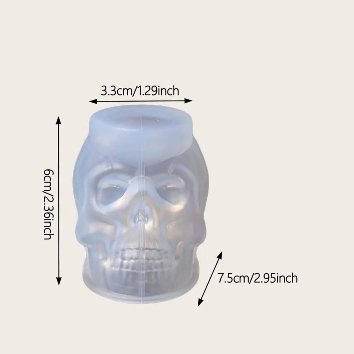 

3D Форма для силиконовой свечи в виде черепа Сделай сам Хэллоуин Декоративная свеча Мыло ручной работы Гипс Эпоксидная смола Инструменты для литья для дома Подарки белый