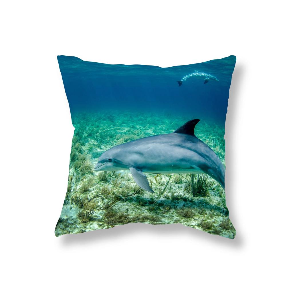 Living Room Sofa Car Cushion Cover Luxury Home Decoration Pillow Cover Cute Dolphin Marine Life Pillow Cover