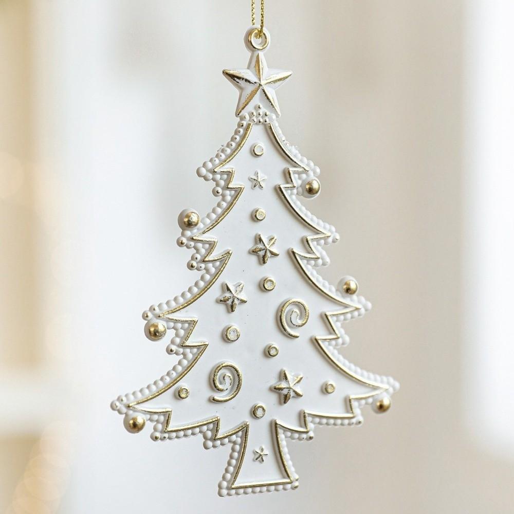 White Gold Christmas Tree Decoration Elk Xmas Tree Ornament Snowflake Pendant  Home Decoration