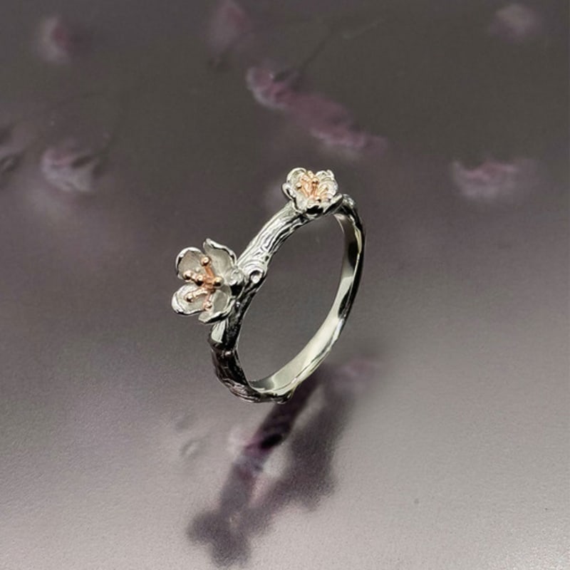 

8:logtxme Spring is coming_wood Ring ROSEGOLD