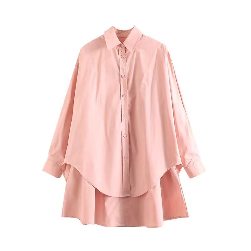 

BM&MD&ZA Весенне-летнее женское платье-рубашка расклешенного силуэта, двухкомпонентный вид, 1281230002 36 розовый