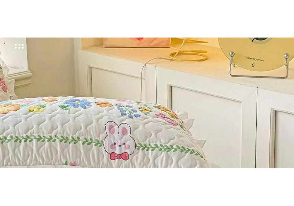 Four Seasons Universal Quilted Non-slip Korean Lace Mattress Protector and Bed Skirt.