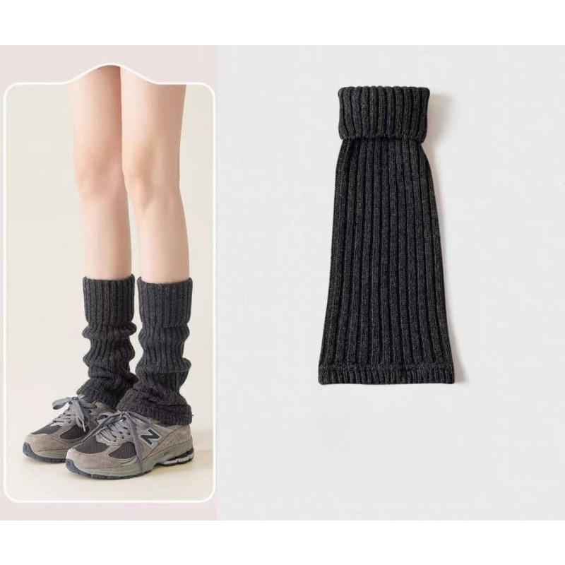 Wool Sock Hoods, White Leg Covers, Slimming Effect. Pair with Boodles Shoes. Winter Thick and Warm Leg Socks.