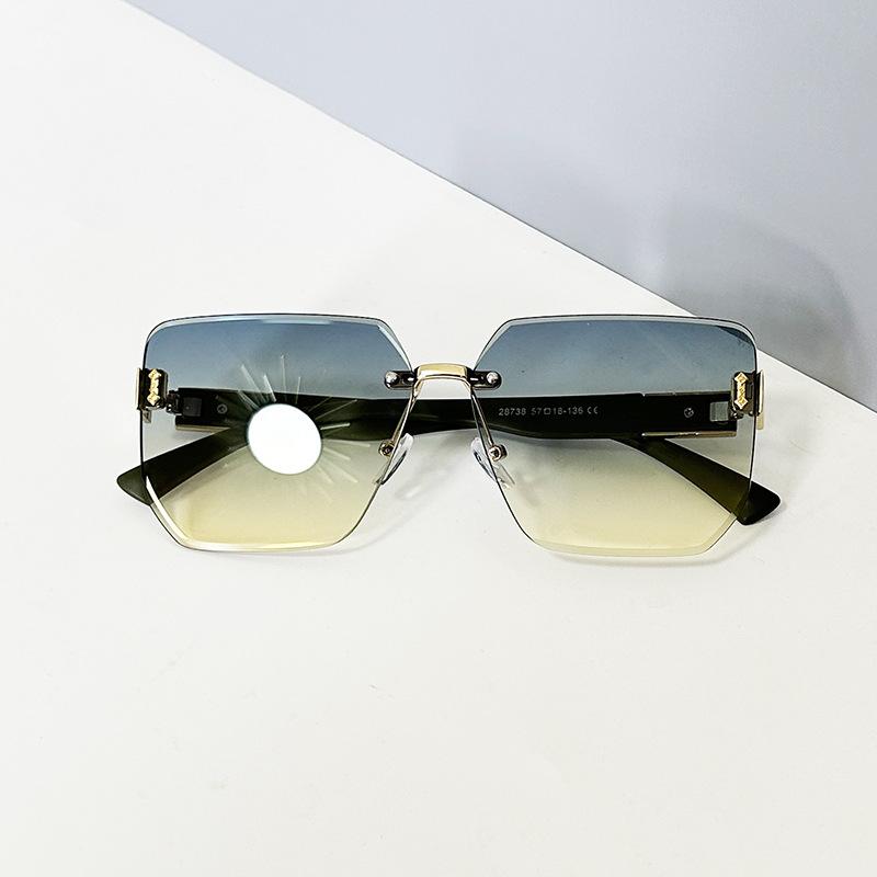 Frameless Trimmed Sunglasses, Fashionable And Simple Sunglasses, Women'S High-End Retro Square Sunglasses