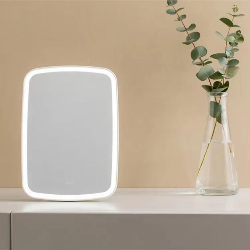 Light Touch Screen Rectangle Make Up Charging Light Beauty Salon Adjustable Brightness Table Portable Desktop Makeup LED Mirror