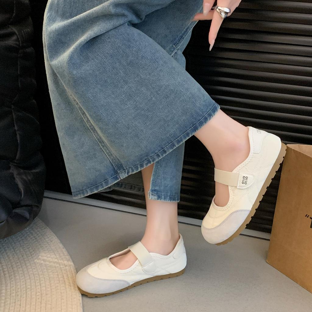 Mary Jane single shoes 2025 new breathable and versatile niche Velcro comfortable and popular retro women's shoes