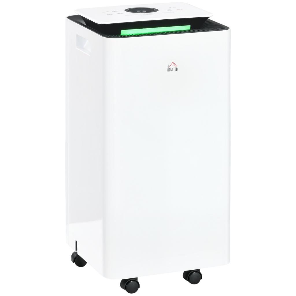 Electric Dehumidifier 10L/day 2.5L Water Tank with 5 Modes 2 Speeds Timer 25x25x50.5cm White