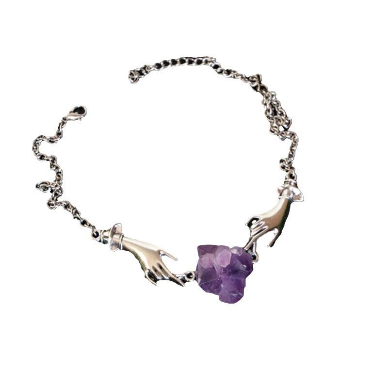 Trendy Designer Amethyst Necklace - Handmade Fashion Jewelry