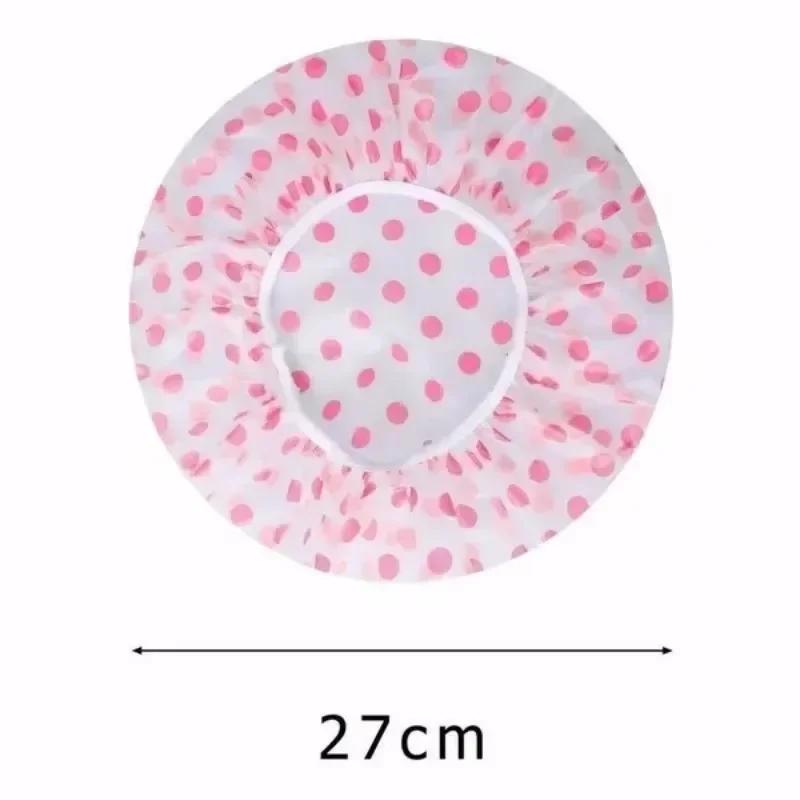 Waterproof Bath Cap Hat Elastic Shower Caps Reusable Bath Head Hair Cover For Women Salon Shower Supplies