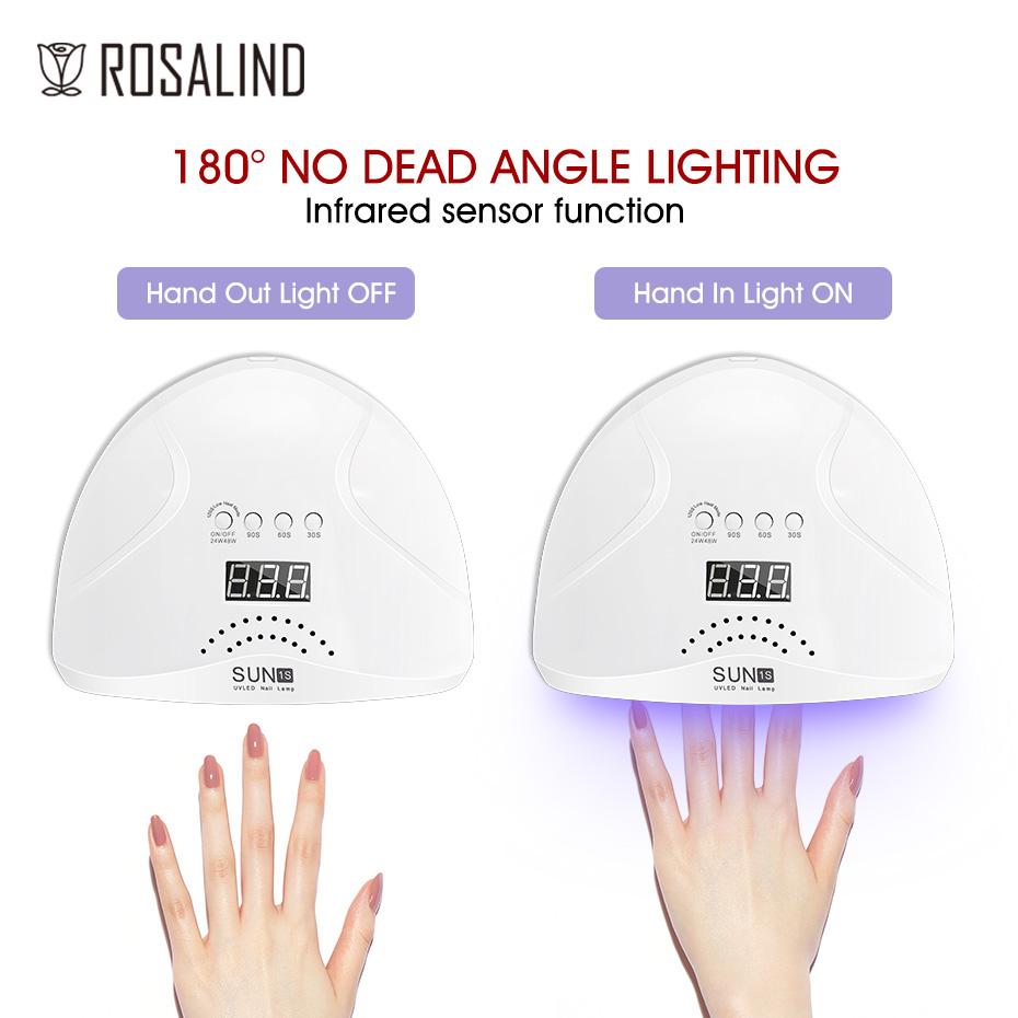 ROSALIND 48W UV LED Lamp Nail Dryer With Display 24 LED Nail Dryer Lamp For Manicure Gel Polish Drying