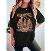 WomenS Plus Size Halloween Town Graphic TShirt  Spooky Haunted House  Pumpkins Design  Black Crew Neck Casual Top