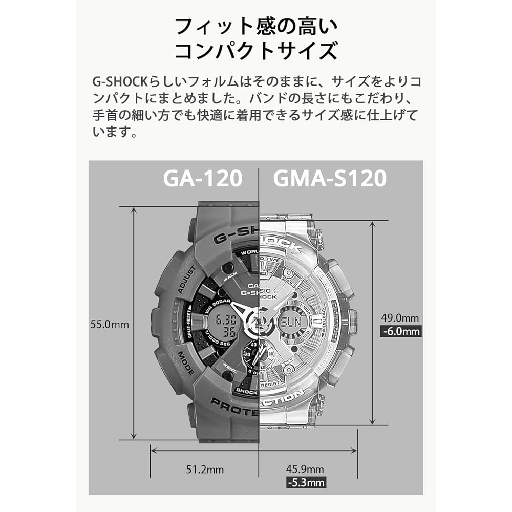 Casio G-Shock GMA-S120SA-7A2JF Mid-Size Model Eco-Friendly Material Women's Watch White Blue
