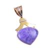 Natürlicher violetter Mondstein Edelstein 925 Sterlingsilber Zweifarbiger Anhänger 1,50" E5y83
