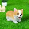 Tiny Dog Figurine Little Pet Resin Ornament Miniature Animal Figures for Micro Fairy Garden Landscape DIY Crafts Aquarium Plant Pot Decor