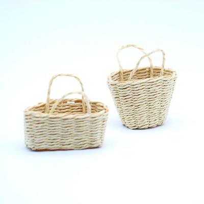 Dollhouse Miniature Woven Basket Playset Prop