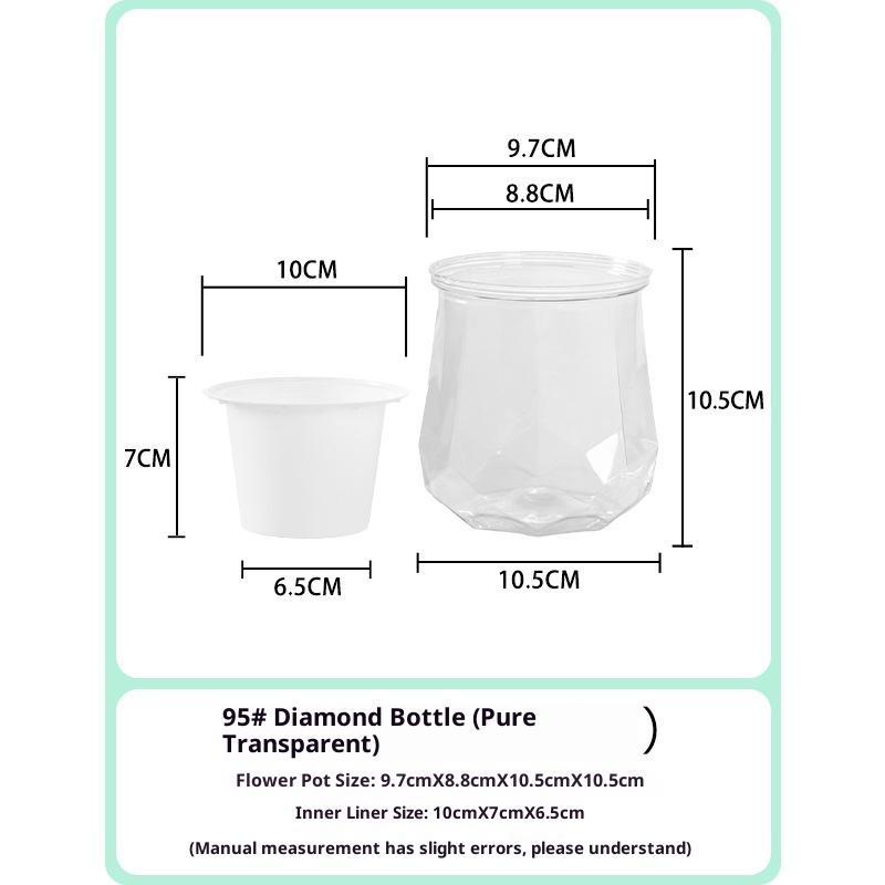 Mini Self Watering Flower Pot Fish Tank Transparent Plastic Plant Pots Self Watering Planter Pot Vase For Home Decoration