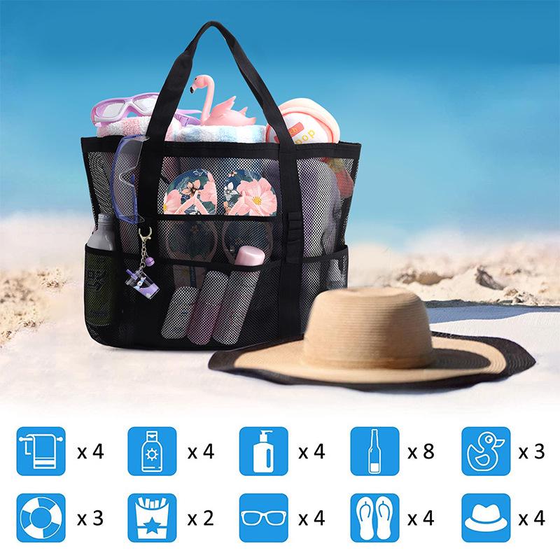 Large Capacity Mesh Beach & Wash Bag for Clothes, Toys & Storage