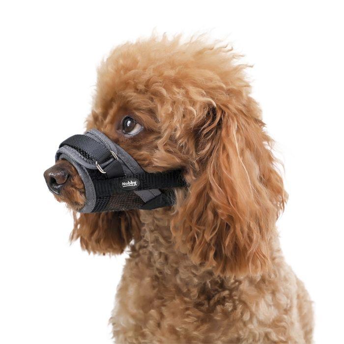 Nobby Pet Muselière pour chien réglable en nylon – Gris 18/25 cm
